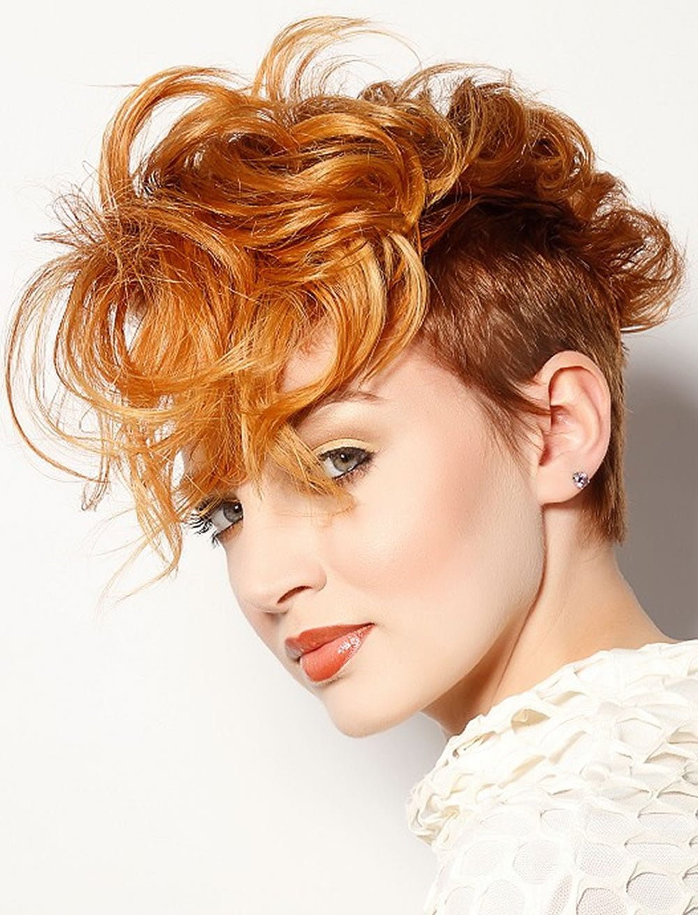 Beautiful Undercut Asymmetrical Bob Hairstyles For Curly Short Hair