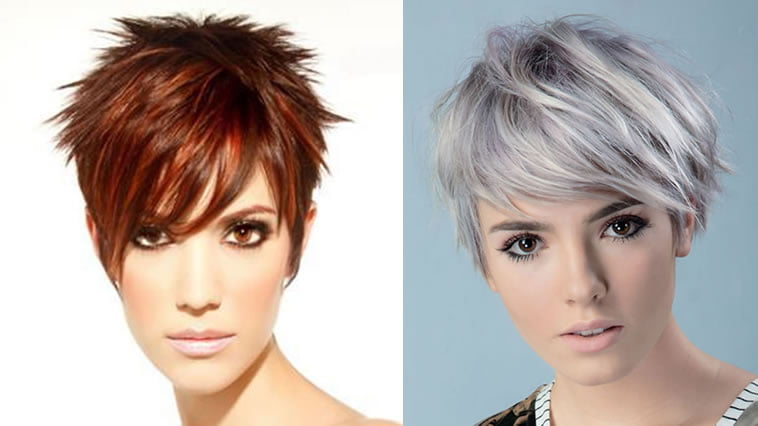 Spiky Pixie Haircut For Long Face Grey Hair Color Short