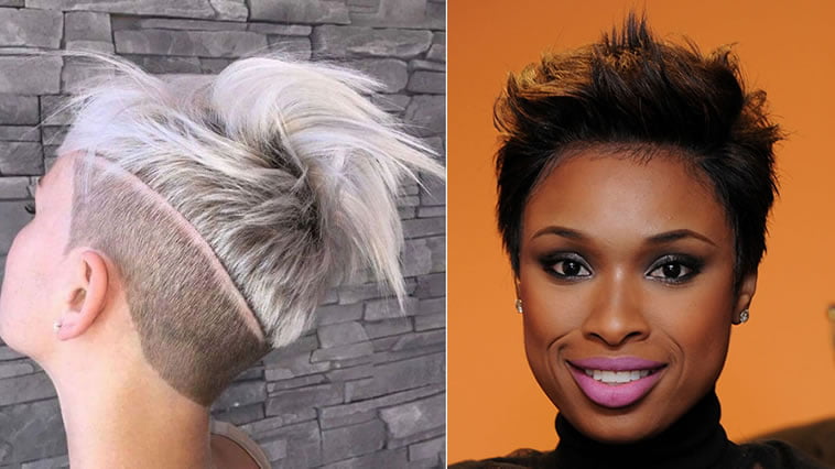 Undercut ponytail with platinum hair color 2019