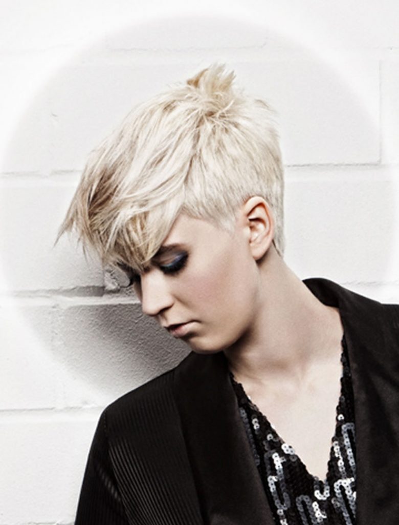 Modern short haircut new hair color 2019