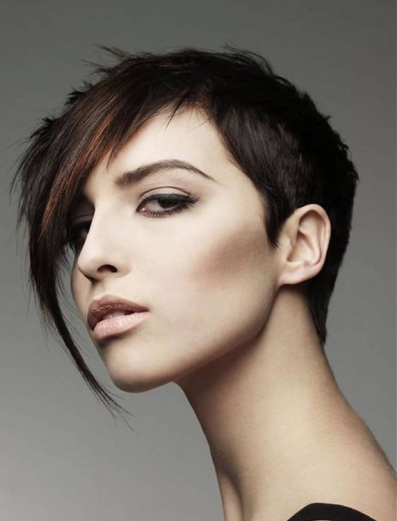 Side long pixie haircut long face