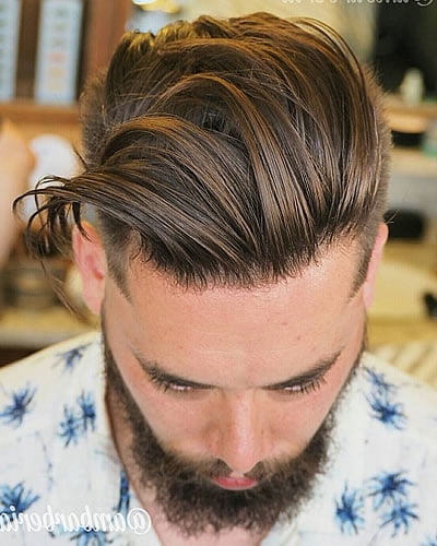 Brushed Back Men’s Hairstyle