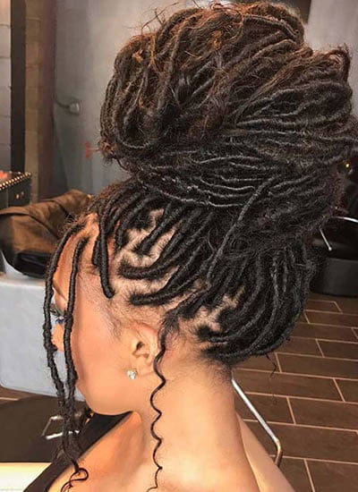 Faux locs high bun 2020-2021