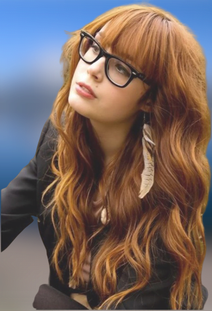 Wavy long hairstyle with bangs