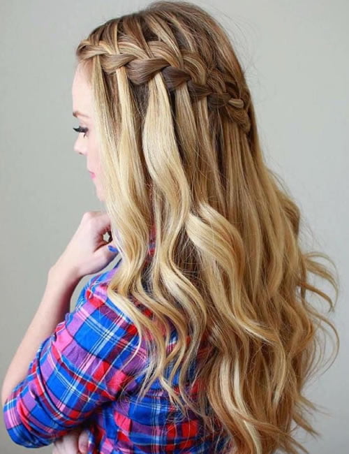 Waterfall braids hairstyles 2021-2022