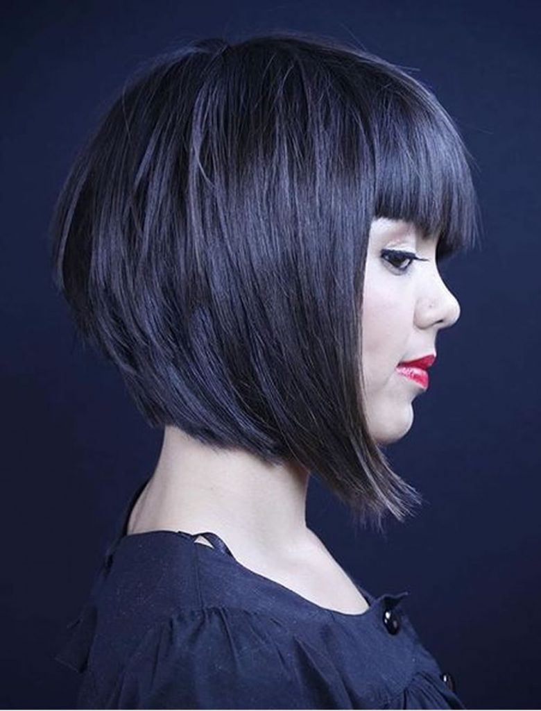 Bob haircuts with bangs 2021-2022