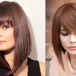 Long bob haircuts with bangs in 2021-2022