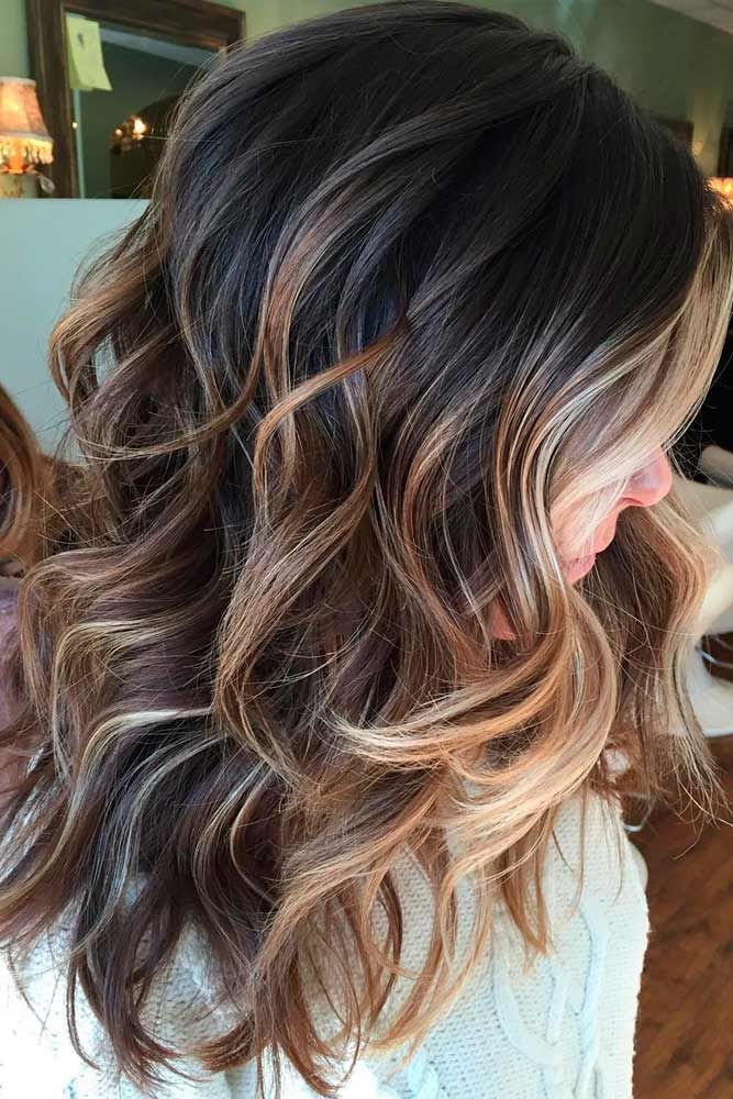Balayage on dark hair 2021-2022