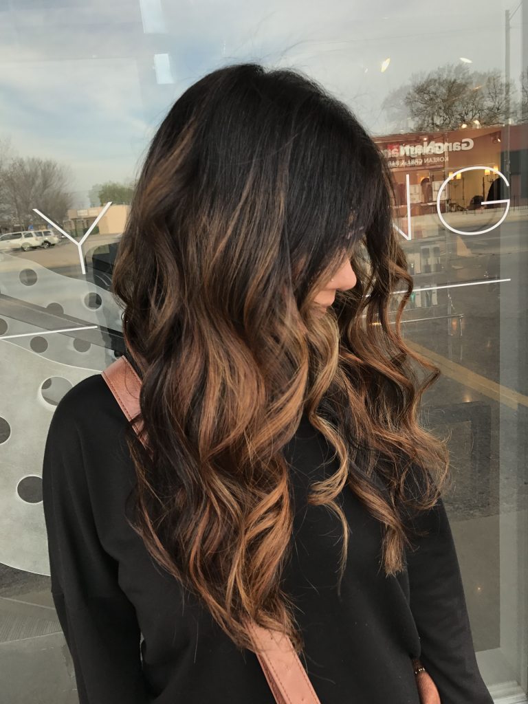 Balayage on dark hair 2021-2022