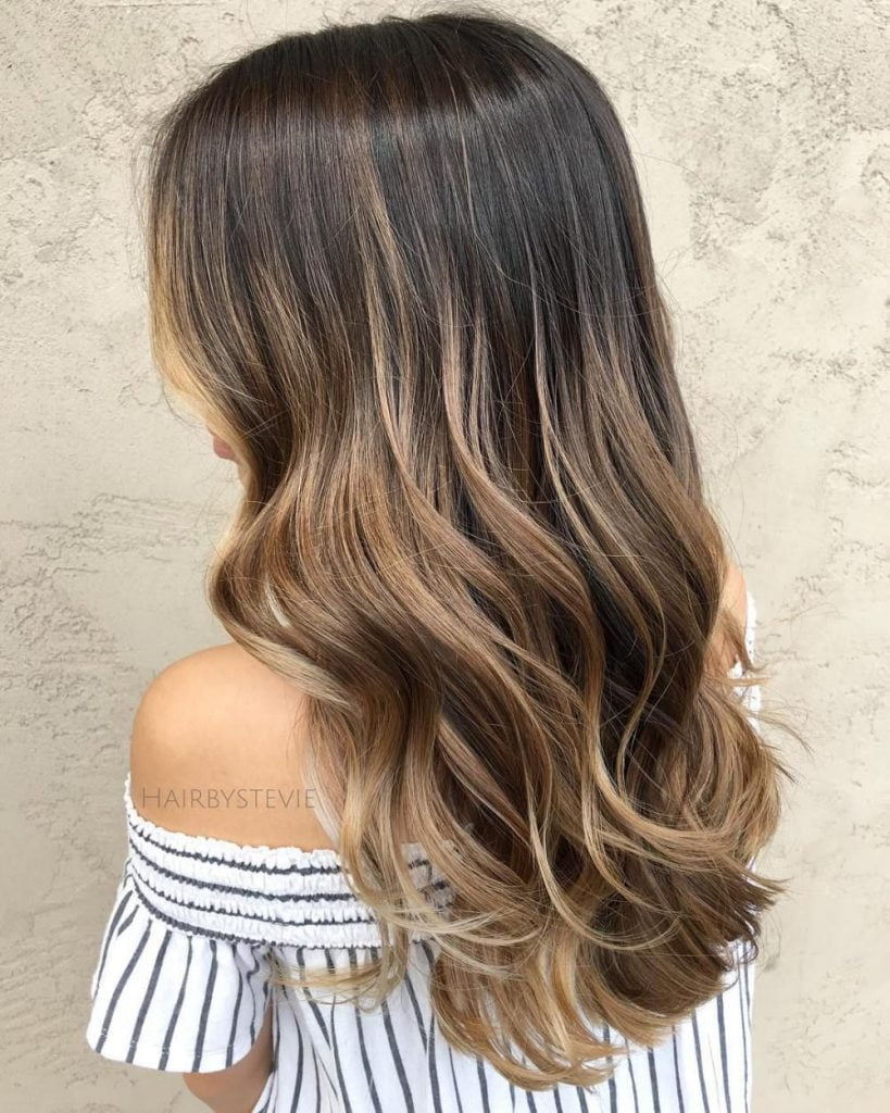Balayage on dark hair 2021-2022