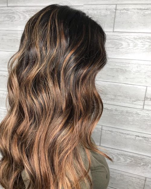 Balayage on black hair in 2021-2022