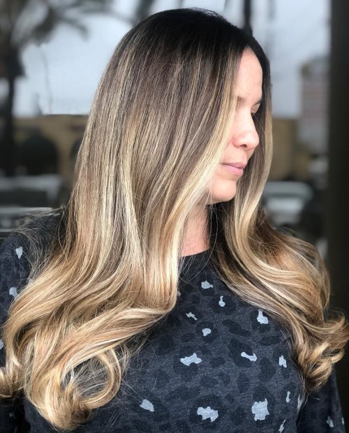 Balayage on black hair in 2021-2022